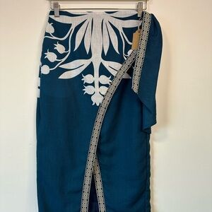 Chic Teal and White Sarong